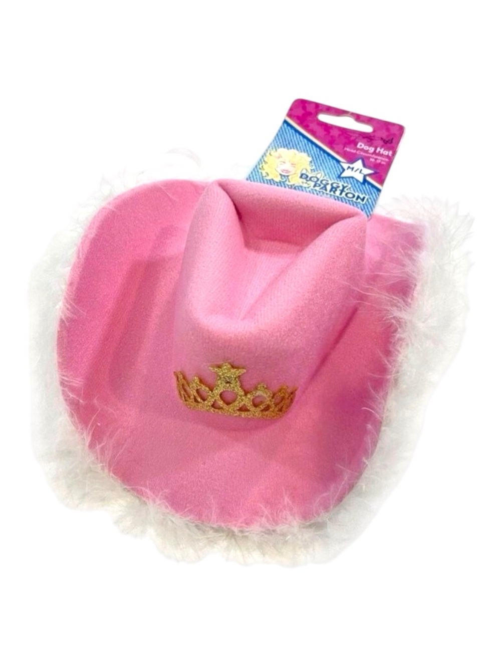 Dolly Parton Doggy Parton Pink Cowgirl Tiara Dog Hat NWT Country Western Pet